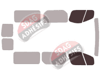 Gabarit vitrage - kit vitres avant - Opel Vivaro (A) Long 6 portes (2002 - 2015)