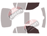 Gabarit vitrage - kit vitres avant - Saab 9.5 (1) Berline 4 portes (1997 - 2009)