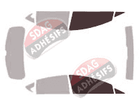 Gabarit vitrage - kit vitres avant - Seat Leon (2) 5 portes (2005 - 2009) Gabarit vitrage - kit vitres avant - Seat Leon (2) 5 portes (2005 - 2009)