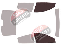Gabarit vitrage - kit vitres avant - Toyota Yaris (3) Berline 4 portes (2011 - 2020)