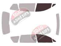 Gabarit vitrage - kit vitres avant - Toyota Avensis (1) Verso 5 portes (2001 - 2008)