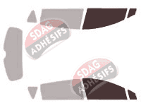 Gabarit vitrage - kit vitres avant - Toyota Corolla (3) Verso 5 portes (2004 - 2009)