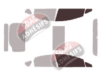 Gabarit vitrage - kit vitres avant - Toyota Prius (3) 5 portes (2009 - 2016)