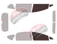Gabarit vitrage - kit vitres avant - Toyota Prius (3) V Plus 5 portes (2011 - 2018)