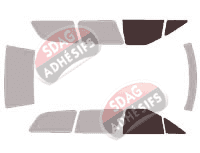 Gabarit vitrage - kit vitres avant - Toyota Previa (1) 5 portes (1990 - 2000)