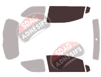 Gabarit vitrage - kit vitres avant - Daihatsu Charade (3) 3 portes (2011 - 2013) Gabarit vitrage - kit vitres avant - Daihatsu Charade (3) 3 portes (2011 - 2013)