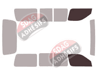 Gabarit vitrage - kit vitres avant - Toyota Hiace (4) 4 portes (1995 - 2006)