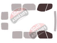 Gabarit vitrage - kit vitres avant - Opel Vivaro (A) Court 6 portes (2002 - 2015) Gabarit vitrage - kit vitres avant - Opel Vivaro (A) Court 6 portes (2002 - 2015)