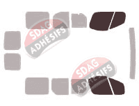 Gabarit vitrage - kit vitres avant - Opel Vivaro (A) Court 6 portes (2002 - 2015) Gabarit vitrage - kit vitres avant - Opel Vivaro (A) Court 6 portes (2002 - 2015)