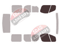 Gabarit vitrage - kit vitres avant - Opel Vivaro (A) Court 5 portes (2002 - 2015)