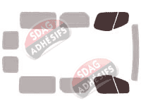 Gabarit vitrage - kit vitres avant - Nissan PrimaStar (1) Long 5 portes (2002 - 2015)