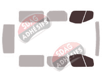 Gabarit vitrage - kit vitres avant - Opel Vivaro (A) Long 5 portes (2002 - 2015)