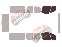 Gabarit vitrage - kit vitres avant - Opel Vivaro (1) Long 5 portes (2002 - 2015)