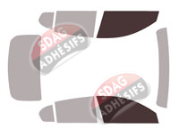 Gabarit vitrage - kit vitres avant - Volvo C40 (1) Recharge 5 portes (depuis 2022)