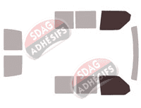 Gabarit vitrage - kit vitres avant - Volkswagen Transporter T4 (4) Utilitaire 5/6 portes (1990 - 2003)