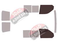 Gabarit vitrage - kit vitres avant - Volkswagen Transporter T6 (6) Utilitaire 5 portes (depuis 2015)