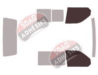 Gabarit vitrage - kit vitres avant - Volkswagen Transporter T6 (6) Utilitaire 4 portes (depuis 2015)