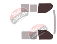 Gabarit vitrage - kit vitres avant - Volkswagen Transporter T6 (6) Utilitaire 5/6 portes (depuis 2015)