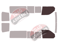 Gabarit vitrage - kit vitres avant - Volkswagen Transporter T6 (6) Long 6 portes (depuis 2015)