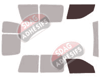 Gabarit vitrage - kit vitres avant - Volkswagen Caddy (2) Van 5 portes (1995 - 2004)