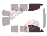 Gabarit vitrage - kit vitres avant - Volkswagen Caddy (4) 6 portes (2016 - 2020)