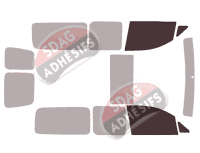 Gabarit vitrage - kit vitres avant - Volkswagen Caddy (4) Maxi 6 portes (2016 - 2020)