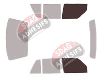 Gabarit vitrage - kit vitres avant - Volkswagen Jetta (2) Berline 4 portes (1984 - 1992)