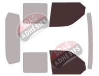 Gabarit vitrage - kit vitres avant - Volkswagen Transporter T6 (6) Pick-up 4 portes (depuis 2015)