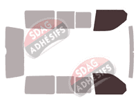 Gabarit vitrage - kit vitres avant - Volkswagen Transporter T6 (6) Court 5 portes (depuis 2015)