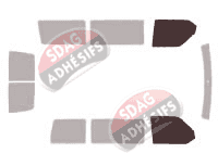 Gabarit vitrage - kit vitres avant - Volkswagen Transporter T4 (4) Court 5 portes (1990 - 2003)