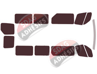 Kit film teinté Opel Movano (2) L3 5 portes (2010 - 2021)