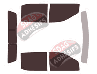 Kit film teinté Gmc 1500 Sierra (5) Crew Cab Pick-up 4 portes (depuis 2019)