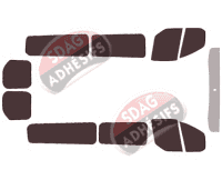 Kit film teinté Ford Custom Transit (1) LONG 5 portes (2014 - 2023) Kit film teinté Ford Custom Transit (1) LONG 5 portes (2014 - 2023)