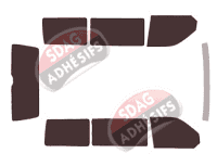 Kit film teinté Volkswagen Transporter T6 (6) Court 4 portes (depuis 2015)