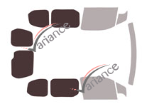 Plantilla de acristalamiento - Kit trasero 3/4 - Peugeot Partner (3) Corte 5-6 puertas (desde 2018)