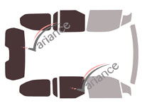 Schablone Verglasung - Kit 3/4 hinten - Toyota ProAce City (1) Long 4-5 Türen (seit 2018)