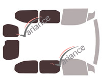 Schablone Verglasung - Kit 3/4 hinten - Peugeot Rifter (1) Long 5-6 Türen (seit 2018) Schablone Verglasung - Kit 3/4 hinten - Peugeot Rifter (1) Long 5-6 Türen (seit 2018)
