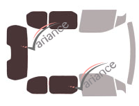 Plantilla de acristalamiento - Kit trasero 3/4 - Peugeot Partner (3) Corte 4-5 puertas (desde 2018)