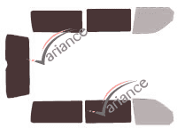 Gabarit vitrage - kit 3/4 arrière - Volkswagen Transporter T5 (5) Long 4 portes (2003 - 2015) Gabarit vitrage - kit 3/4 arrière - Volkswagen Transporter T5 (5) Long 4 portes (2003 - 2015)