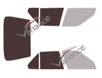 Plantilla de acristalamiento - Kit 3/4 trasero - Renault R 19 (1) 5 puertas (1988 - 1999) Plantilla de acristalamiento - Kit 3/4 trasero - Renault R 19 (1) 5 puertas (1988 - 1999)