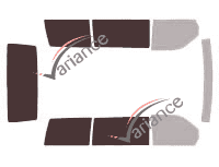 Mascherina per vetri - kit 3/4 posteriore - Mercedes-Benz Vito (1) 5 porte (1996 - 2003)