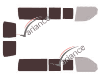 Gabarit vitrage - kit 3/4 arrière - Volkswagen Transporter T5 (5) Long 5 portes (2003 - 2015) Gabarit vitrage - kit 3/4 arrière - Volkswagen Transporter T5 (5) Long 5 portes (2003 - 2015)