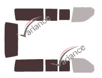 Gabarit vitrage - kit 3/4 arrière - Volkswagen Transporter T5 (5) Long 4 portes (2003 - 2015) Gabarit vitrage - kit 3/4 arrière - Volkswagen Transporter T5 (5) Long 4 portes (2003 - 2015)