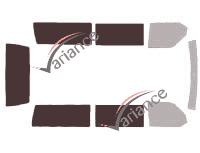Glazing template - 3/4 rear kit - Volkswagen Transporter T4 (4) Long 4 doors (1990 - 2003) Glazing template - 3/4 rear kit - Volkswagen Transporter T4 (4) Long 4 doors (1990 - 2003)