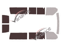 Glazing template - 3/4 rear kit - Volkswagen Transporter T4 (4) Long 5 doors (1990 - 2003) Glazing template - 3/4 rear kit - Volkswagen Transporter T4 (4) Long 5 doors (1990 - 2003)
