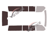 Glazing template - 3/4 rear kit - Volkswagen Transporter T4 (4) Long 4 doors (1990 - 2003) Glazing template - 3/4 rear kit - Volkswagen Transporter T4 (4) Long 4 doors (1990 - 2003)