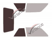Gabarit vitrage - kit 3/4 arrière - Peugeot 104 3 portes (1972 - 1988) Gabarit vitrage - kit 3/4 arrière - Peugeot 104 3 portes (1972 - 1988)