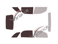 Plantilla de acristalamiento - Kit 3/4 trasero - Pontiac Torrent 5 puertas (2005 - 2009)