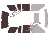 Mascherina per vetri - kit 3/4 posteriore - Infiniti QX (3) 4 5 porte (2001 - 2003)
