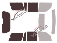 Schablone Verglasung - Kit 3/4 hinten - Lincoln Navigator (2) 5-türig (2003 - 2006)